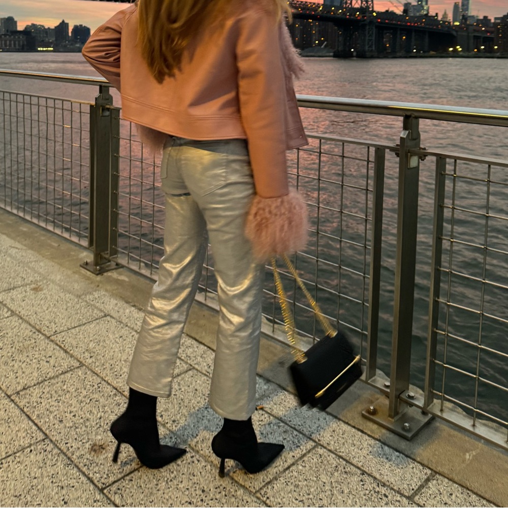 J Crew Slim Demi-boot Silver Jeans